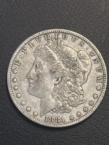 1881 Morgan Silver Dollar – No Mint Mark – Circulated – 90% Silver $1 US Coin - Picture 1 of 2