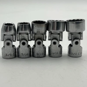 ⭐️5 Piece Vintage 3/8" Drive Craftsman -V- Series 6-Point SAE Swivel Socket Set - Picture 1 of 4