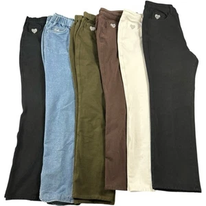 Quacker Factory DreamJeannes Pull-On Pants Jeans Sz 10 M Short Stretch Bling - Picture 1 of 31