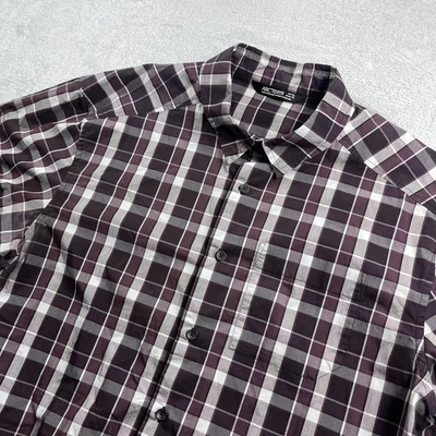 Arc’teryx Brohm Plaid Check Button Up Shirt Cotton Blend Hiking Dark Red Men XL - Image 1 of 4