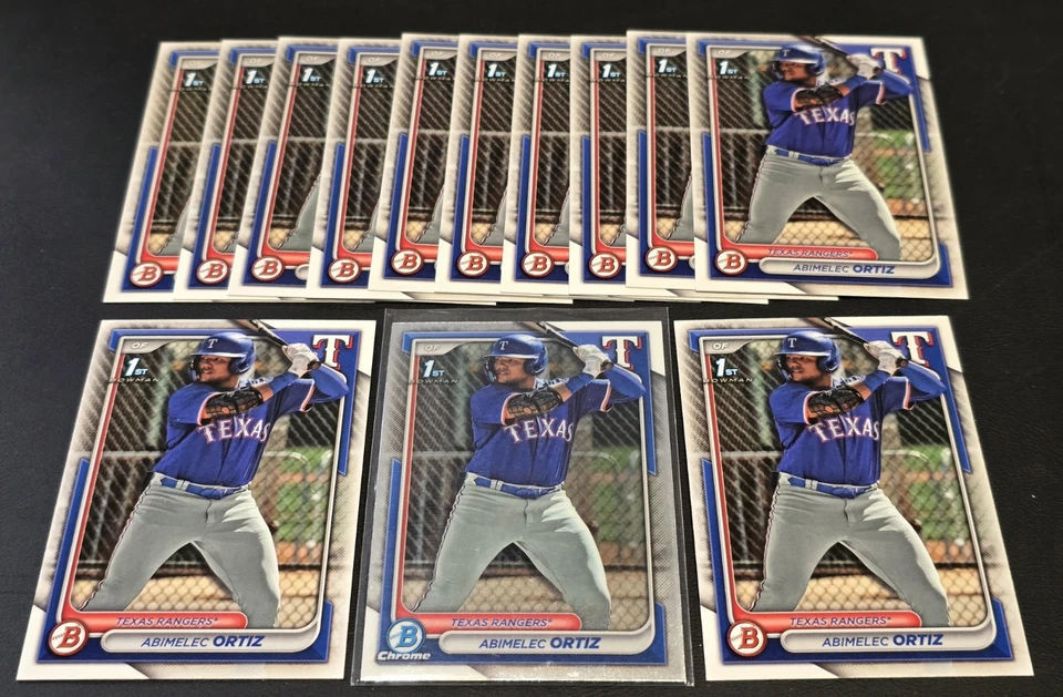 (13) ABIMELEC ORTIZ 2024 1st Bowman & Chrome #BP-16 #BCP-16 RANGERS - Image 1 of 1