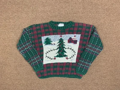 Suéter Vintage Christopher & Banks Navidad Tejido a Mano Mujer S Cottage Años 90 Foto 1 de 4