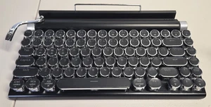Typewriter Keyboard Wireless Bluetooth RGB Backlight Retro Mechanical Gaming - Picture 1 of 14