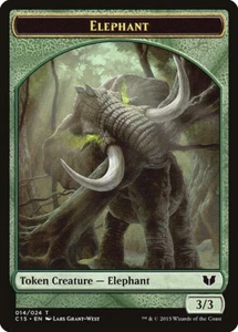 Elephant Token 10x - Green - Grant-West Art - C15 Commander 2015 MTG Magic NM - Picture 1 of 1