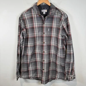 Camisa Carhartt Calce Relajado Para Hombre Talla Grande A Cuadros Retro Años 90 Franela Marrón Resistente - Imagen 1 de 11