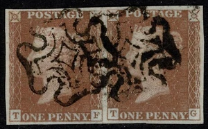 1841 1d Red Black Pl 11 TF-TG 4m Ex Large Gold Collection Very Fine Cat. £130.00 - Picture 1 of 1