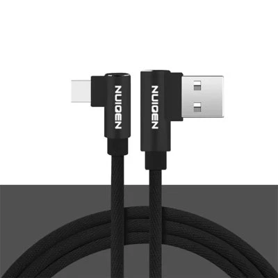 2X USB Type C Nylon Right Angle Charging Cable - Image 1 of 4