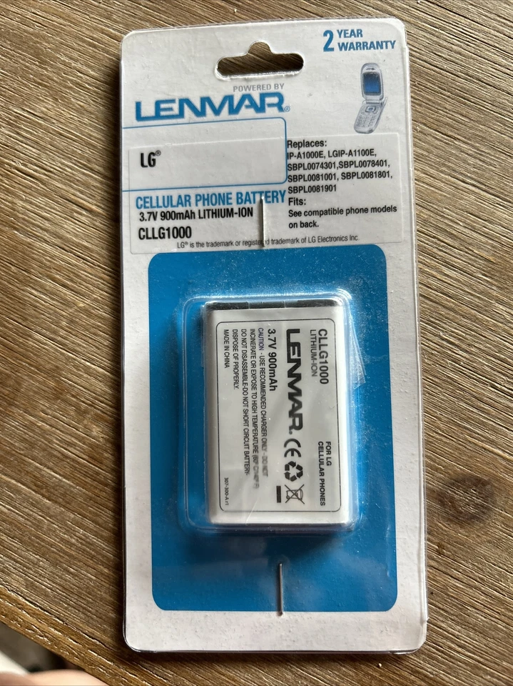 Batería de iones de litio para teléfono celular Lenmar CLLG1000 3,7 V 900 mAh nueva sellada Foto 1 de 4