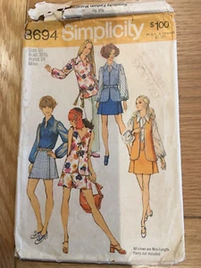 1970 ORIGINAL SIMPLICITY Sewing pattern 8694 women’s clothes CUT FREE P&P - Picture 1 of 3