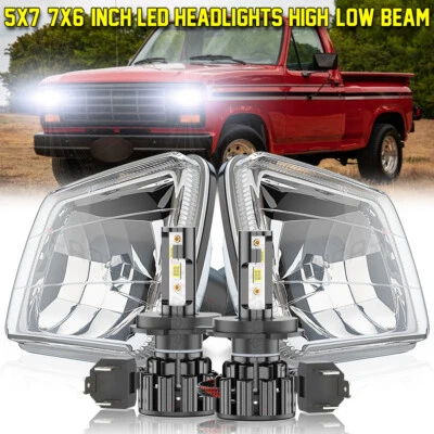 Par Para Ford F150 1981 1982 1983 1984 7x6 5x7" Faróis de LED Hi Lo Beam H6054 - Imagem 1 de 4