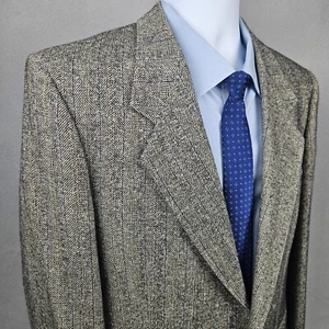 Nino Cerruti Tweed Herringbone Blazer Men's 42 Multicolor Single Vent 2 Button - Picture 1 of 19