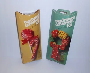 Vintage Patchwork Ornament Kits – Candy Cane and Wreath - Picture 1 of 2