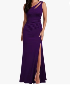WOOSEA One Shoulder Sleeveless Split Bodycon Mermaid Long Dress (Purple, XL) - Picture 1 of 3