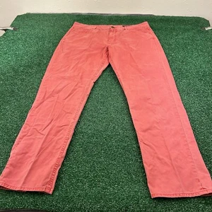 Vineyard Vines Chinohose Herren 35x30" koralle flache Fronttaschen adrett pink/rot - Bild 1 von 10