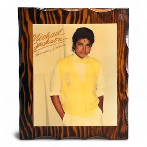Michael Jackson HUMAN NATURE Album Cover 10x12 on Wood 1980's Vintage - Picture 1 of 6