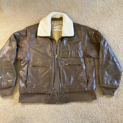 Abrigo chaqueta de cuero marrón vintage Clipper Mist Londontown para hombre talla 40 regular Foto 1 de 4