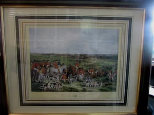 THE MEETING OF HER MAJESTRY'S STAG HOUNDS - FREDERICK BROMLEY FRAMED PRINT - Picture 1 of 9