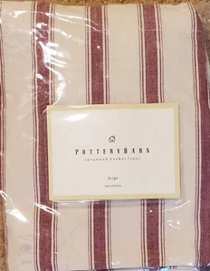 Discontinued Pottery Barn Savannah Basket Liner Large Red Stripe - Picture 1 of 2