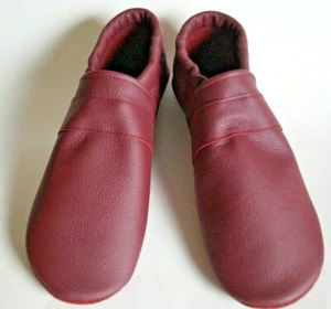 Zapatillas de cuero T. 40, rojo vino, rojo, zapatillas de cuero, medianas  - Imagen 1 de 1