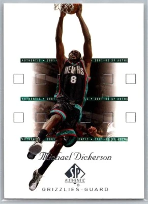 2001-02 SP AUTHENTIC BASKETBALL 43 MICHAEL DICKERSON GRIZZLIES - Image 1 of 2
