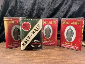 Vintage Tabakdosen 3 - Prince Alberts 1 - halb und halb mit Steuerstempel - leer - Bild 1 von 16