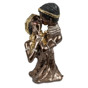Deko-Büste Paar 27 cm handbemalt afrikanischem Stil Kuß Dekofigur 769695 formano - Bild 1 von 3