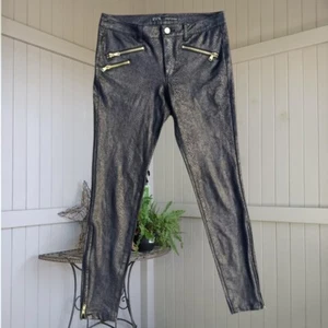 Zara Womens Faux Leather Animal Print Jeans Black Skinny Leg Size AUS 8 US 4 - Bild 1 von 12