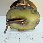 Antique Old Vintage Beginners 1 1/8" Diameter Brass Coarse Fishing Reel A/F