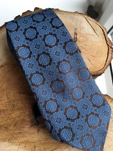 TREND OF LONDON VINTAGE RETRO MEN'S NECKTIE 1970's 1980's BLUE & Copper colour - Picture 1 of 10
