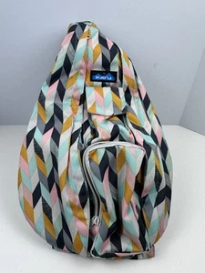 Kavu Mini Rope Sling Bag Womens Multi Chevron Hiking Crossbody Strap Fanny Packs - Picture 1 of 8