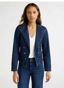 Sofia Vergara Fitted Denim Blazer Size XS (0-2) Blue Double Breasted NWT. - Picture 1 of 7