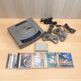 SEGA Saturn Console Bundle w/ 2 Controllers Memory Card & 5 Games Tested JP