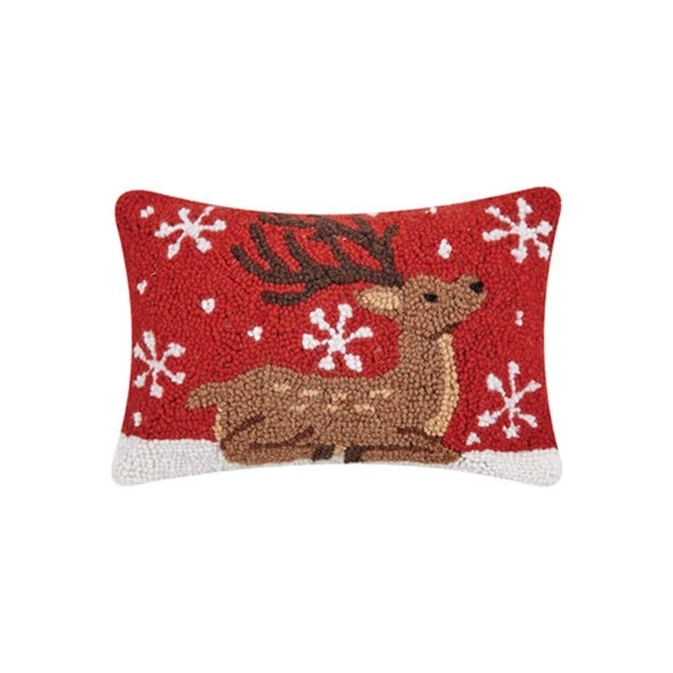 31TG894C12OB Sitting Reindeer Hook Pillow 8-inch Length