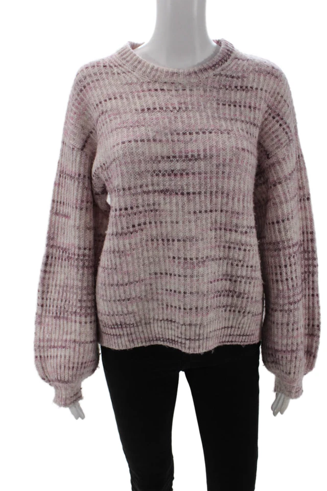 Splendid Womens Long Sleeves Crew Neck Sweater Purple White Size Extra Small - Image 1 of 4