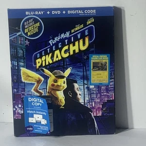 Pokémon Detective Pikachu Blu-ray DVD Digital 2019 W/ Slipcover No Card - Picture 1 of 1