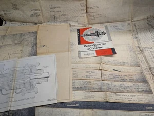 REED PRETICE 20" DREHBANK WERKZEUGMASCHINE ZEICHNUNGEN DIAGRAMME TECHNISCHE BLAUDRUCKE - Bild 1 von 16