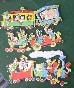 Vintage Walt Disney Productions Casey Jr Wall Decor Train Mickey Dumbo Goofy 3pc - Picture 1 of 7
