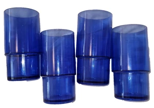 TUPPERWARE Acrylic TUMBLERS (4) PRELUDIO Glasses Cups 14 OZ *Scratches* Used - Picture 1 of 6