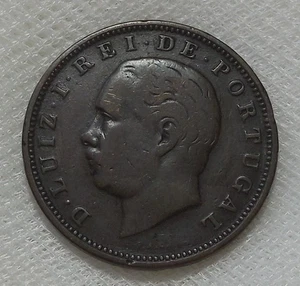 1883 PORTUGAL 20 REIS BRONZE COIN - Picture 1 of 2
