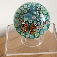 Vintage Scottish John Deacons Lampwork Butterfly & Dragonfly Glass Paperweight