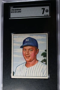 1950 Bowman baseball card ED LOPAT #215 graded SGC 7 NEAR-MINT (HIGH END CARD) - Picture 1 of 2