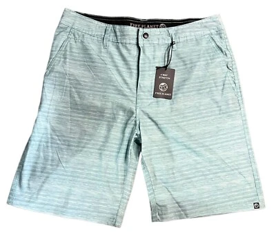 Free Planet Mens Green Space Dye 4-Way Stretch Shorts Size 32 - Image 1 of 4