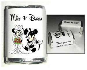 300 DISNEY MICKEY AND MINNIE MOUSE WEDDING FAVORS CANDY WRAPPERS - Picture 1 of 2
