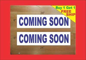 LETREROS DE JINETE DE BIENES RAÍCES COMING SOON AZUL 6""x24"" Compra 1 Obtén 1 GRATIS 2 Lados - Imagen 1 de 3