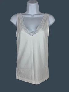 Camiseta sin mangas Ambrielle sin costuras con cuello en V para mujer talla mediana elástica ropa moldeadora cami - Imagen 1 de 4