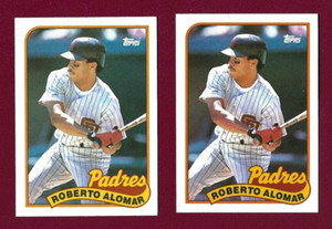 1989 Topps #206 RC Roberto Alomar Baseball Card San Diego - 2 cards