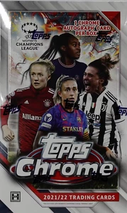 Caja de fútbol femenina 2021-22 Topps cromada UEFA 1 automática E. Gonzále & Sam Kerr ¿Auto? - Imagen 1 de 5