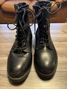 Torrid Boots Women 10WW Black Chunky Combat Ankle Lace Up Size Zip Shoes - Picture 1 of 6