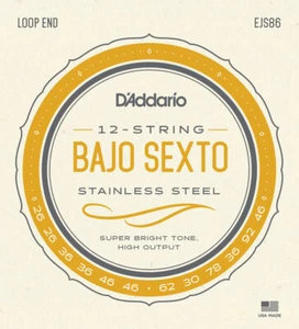 D'Addario EJS86 Bajo Sexto Stainless Steel Strings - Picture 1 of 1