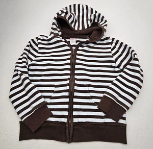Gymboree 2010 Little Girls Size Medium 7-8 Zip Front Hooded Jacket Blue/Brown - Picture 1 of 6